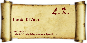 Leeb Klára névjegykártya
